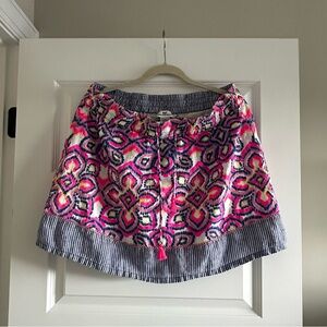 Vineyard Vines Pink and Blue Patterned Mini Skirt
